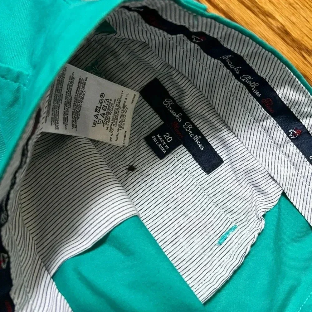 NEW Brooks Brothers Boys Stretch Chino Shorts Seagreen - 20